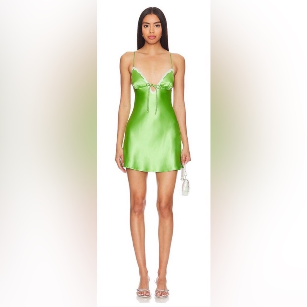 More to Come
Elegant Lime Satin Mini Dress